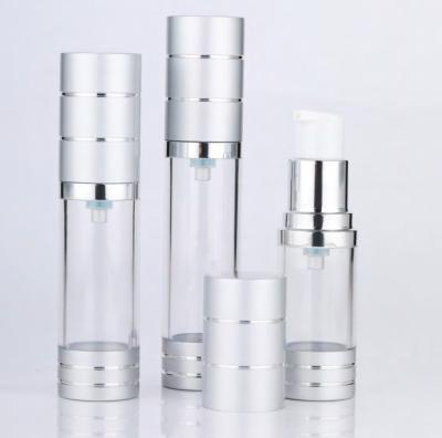 China Cosmetic Package Round Plastic Lotion Cream Empty Airless Bottle with Pump for sale