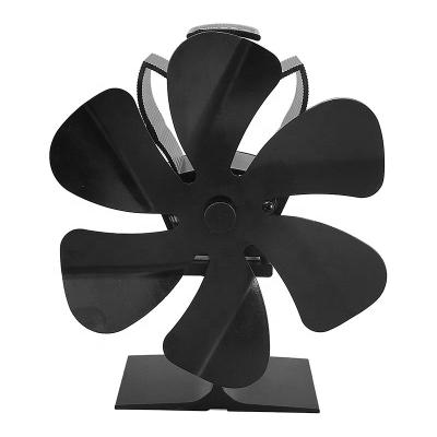 China Modern Quiet Wood Heat Powered Stove Fan Mini Stove Fan Six Blades for sale