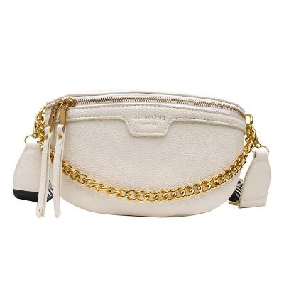 China 2021 New Ladies PU Leather Bag Chain Belt Waist Wear Resistant Custom Bags For Fashion Chest Bag for sale