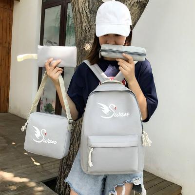 China 3 Piece Pen Case Messenger 2021 School Kid Girls Waterproof Fashion Canvas Backpack Bags for sale