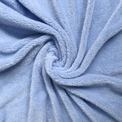 China Stocked Microfiber Coral fleece cleaning cloth Blue towel fabric for sale