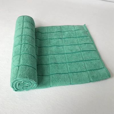 China Anti-Static New Style Warp Knitted Microfiber eco friendly Towel With Plaid Grid For The reusable microfiber kitchen towel for sale