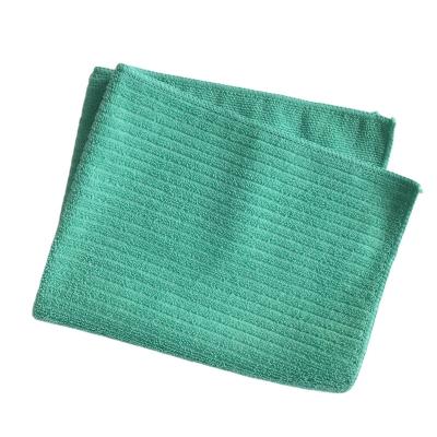 China Anti-Static 40x40cm  Microfiber single side strip design OEM ODM cleaning towel for sale