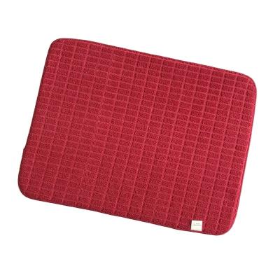 China Sustainable RED small cheakered microfiber dish mat Table Place Mat Hot Sale Waterproof Silver Gold Accessories Classic Style Feature for sale