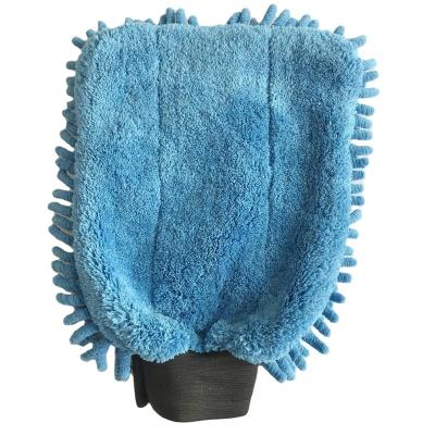 China Sustainable Type and Chenille Material car wash microfiber cleaning mitt for sale