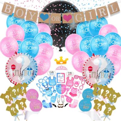 China Environmentally Friendly Latex RTS Factory Direct Boy Foil Balloon Sets Gender Reveal Confetti Balloons for sale