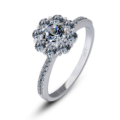 China 925 Sterling Silver Jewelry Rings Diamond Wedding Engagement Zircon Plating High Quality Women's Jewelry Wholesale Ring Lead Free Nickel Free for sale