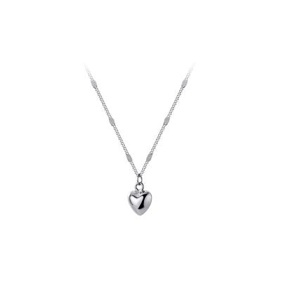 China FASHIONABLE Silver Simple Heart Shape Women Summer s925 Pendant Necklace for sale