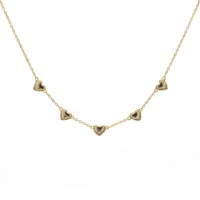 China 2021 TRENDY New Hot Fashion Heart Choker Jewelry 925 Sterling Silver 18K Gold Choker Necklace Women for sale