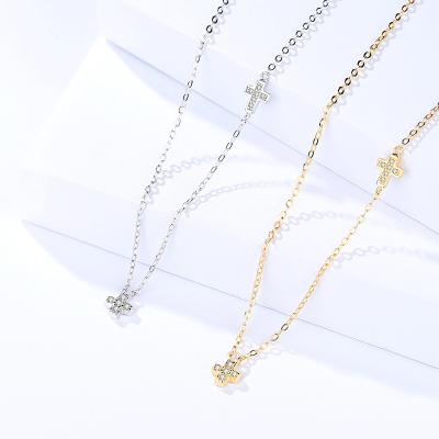 China Nickel Free Hot Selling Necklace Mini Cross Simple Micro Clavicle Necklace for sale