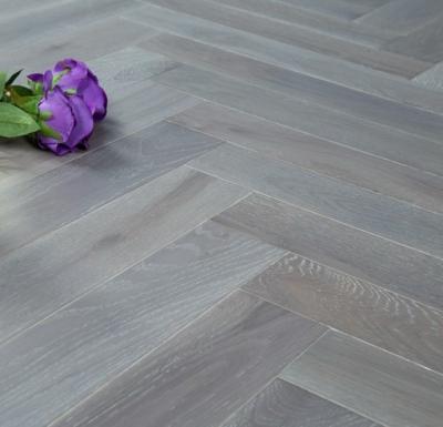 China Gray Solid Indoor Oak Cement Herringbone Flooring - 5