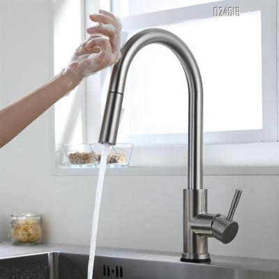 China Sense Faucets Pull Out Smart Touch Switch Faucet Touch Smart Touch Sensing Kitchen Faucet for sale