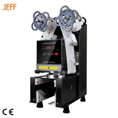 China JEFF Cup Sealing Machine Automatic Food PE PC Paper Cup Sealer Machine 90/95/98/120mm Cup Sealer For Bubble Milk Tea Coffee for sale