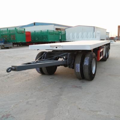 China Flatbed Truck Trailer 3Axles 4 Axle 60Tons Ractor Trailer Full Truck Trailer for sale