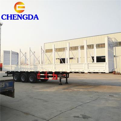 China Truck Trailer China 3/4 Axles Trailer Tractor 40FT 30 Ton Trailer Side Wall Livestock Trailer for sale