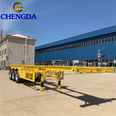 China Hot Chinese Cheap Skeleton Truck Trailer 3 Axles Price Cargo Container Trailer For Sale for sale