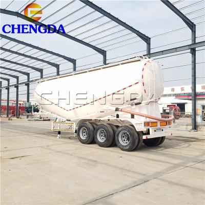 China Hot Bulker Truck Trailer 40cbm 3 Axles White Cement Bulk Cement Tanker Tanker For Sale for sale