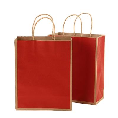 China Recycled Materials Flower Print Manufacturers Buying White Brown With Handle Custom Your Own Logo Kraft Paper Bags for sale