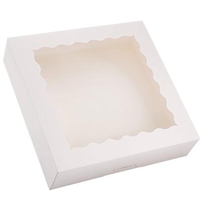 China Wholesale Recyclable White Cardboard Cake Box Cheese Birthday Cake Paper Portable Bakery Boxes Product Packaging for sale