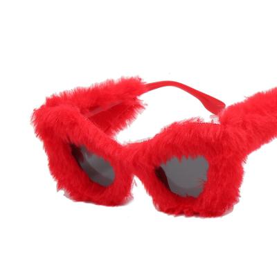 China New Fashion Sunglasses Women Fashion Cute Fluffy Cat Eyes Designed Sunglasses For Fun Party Decor for sale