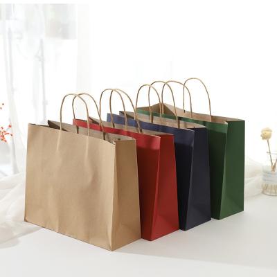 China Handmade Custom Recyclable Clothes In Handbags Baking Gift Wrapping Paper Bags Takeaway for sale