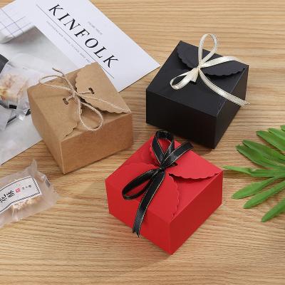 China New Handmade Creative Square Pastry Box Wrapping Paper Cake Box Biscuit Nougat Egg Yolk Crispy Box Can Be Customized for sale