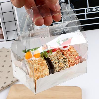 China Swiss Long Cake Roll Towel Roll Packaging Box Mousse Cake Dessert Dessert Box Handmade Transparent Portable Packing Box for sale