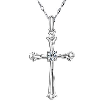 China Religious Custom Diamond Pendant Fine Jewelry Jesus Religious Charm Silver chain vvs moissanite cross shape pendant For Men Woman for sale