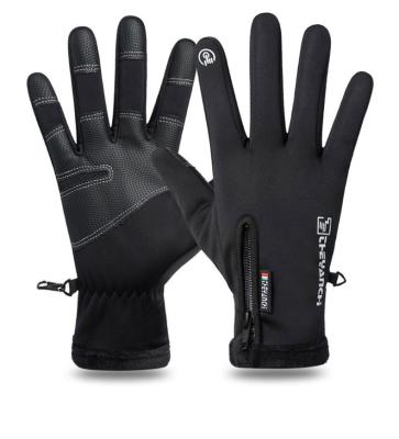 China Protective Men Winter Skiing Touch Screen Windproof And Waterproof Black Sport Cycling Cycling Gloves for sale