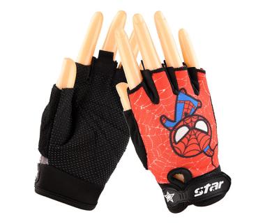 China Kids Factory Half Finger Cycling Gloves Anti-slip Half Finger Mesh for sale