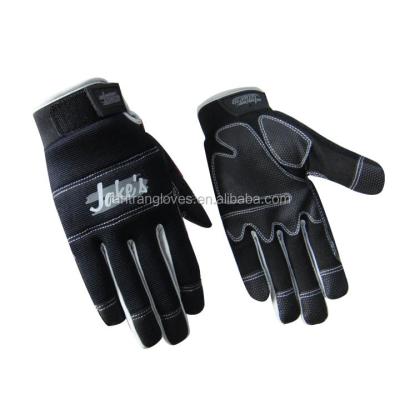 China Mechanic Palm Non-slip Mechanical and Safety Leather Synthetic Leather Gloves for sale