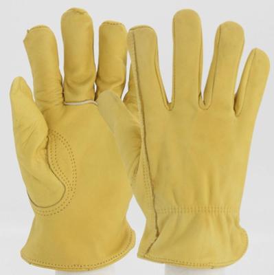 China High Dexterity Safety Premium Unlined Cowhide Factory Construction Protection Garden Leather Gloves Cheap To Work for sale