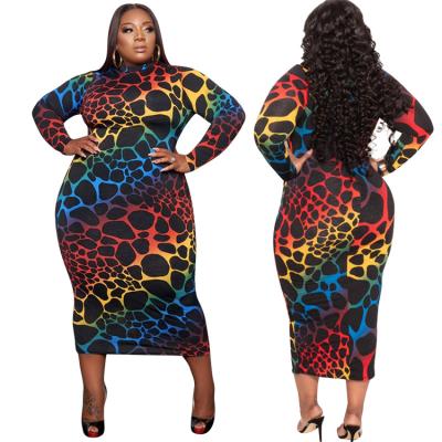 China Breathable Print Patchwork Plus Size Women's Dress 2021 Casual Wear Ladies Clothes Spring Latest Fashion Dresses for sale