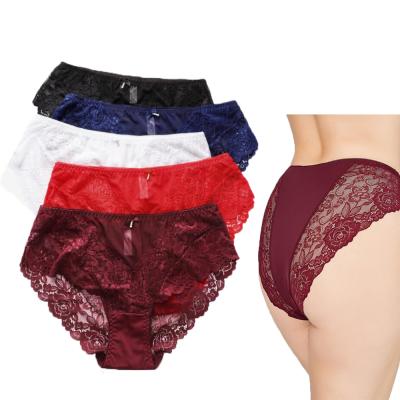 China Hot sale XL-3XL QUICK DRY hot women's underwear invisible waist lace plus size underwear panties for sale