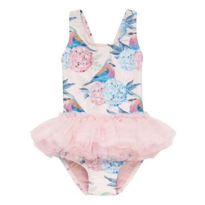 China 2019 fashion baby one-piece wholesale loose breathable children's swimwear swimsuit swimwear with hat for sale