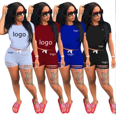 China 2020 LLDRESS Summer Women's 7colors Hot Selling QUICK DRY Casual Two Piece Empty Short Tracksuits Teams 2 Piece Jogger Fitness Set for sale