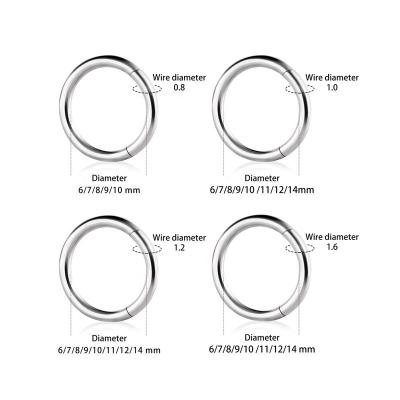 China Astm F-136 Romantic Titanium Nose Navel Ring Body Jewelry Customize Women Men Gift Popular Nose Hook Nose Ring Seamless for sale