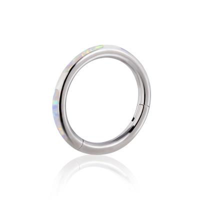 China Sexy Bikini Size 16G Nose Piercing 2022 Romantic Titanium Metal G23 Opal Nose Ring Body Piercing Diamond Rings Tribal Turkish Jewelry for sale