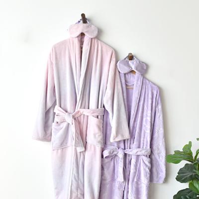 China Wholesale Comfortable Colorful Fleece Bathrobe Wholesale Embossing Women's Long Robe Flannel Woman for sale