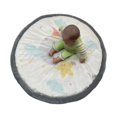 China Folded Round Baby Play Mat Milestone Mink Blanket for sale