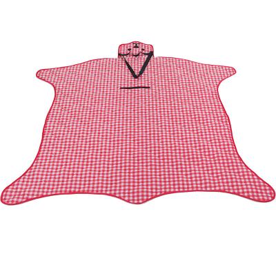 China Lightweight Durable Teddy Bear Skin Gingham Picnic Blanket Machine Washable Waterproof Backing For Grass Or Beach for sale