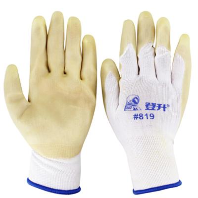 China Dengshen 819 Anti-cut construction site wear-resistant work and non-slip rubber thickened durable gloves for worker for sale