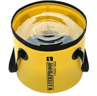 China Lightweight PVC Waterproof Collapsible Water Bucket Multifunctional Folding Camping And Portable Outdoor Camping for sale