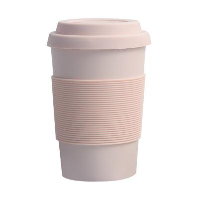 China Morden Viable Style Biodegradable Reusable PLA Material Mug Cup With Silicone Lid For Home for sale