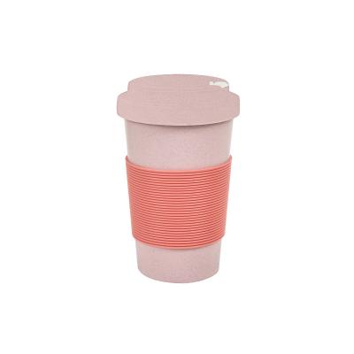 China Biodegradable Most Popular Organic 420Ml Party Wheat Straw Colorful Coffee Cup With Renewable Lid for sale