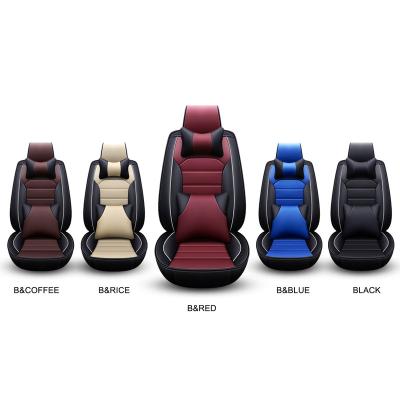 China FLY 5D Design PU Leather Car Seat Cover Full Set 5 Seat Front&Rear Cushions Luxury Universal Luxury Pillows for sale