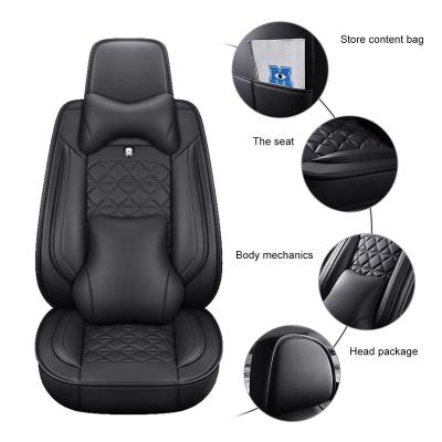 China Fly5D PU 5D Luxury Breathable Leather Car Seat Covers Full Set Truck 5-Seats Waterproof Protector for sale