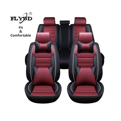 China Fly5D Universal Waterproof Sports Car Seats Cover Cushion Leather Full Car Seat Covers for SUV and Toyota for sale