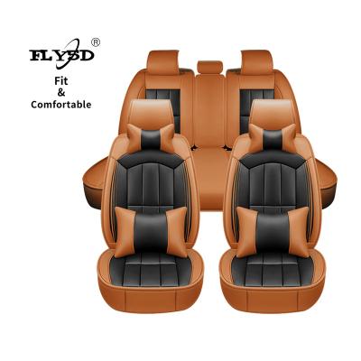 China FLY5D Sports Car Seat Covers Universal Wear Leather Car Seat Covers Customizable For Front And Rear Seat for sale