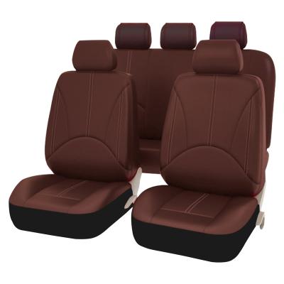 China Brief & Simple China Wholesale Polyester Canvas Covers 5 Seats Full Set Universal PU Car Cushion Weatherproof Leather Protector for sale